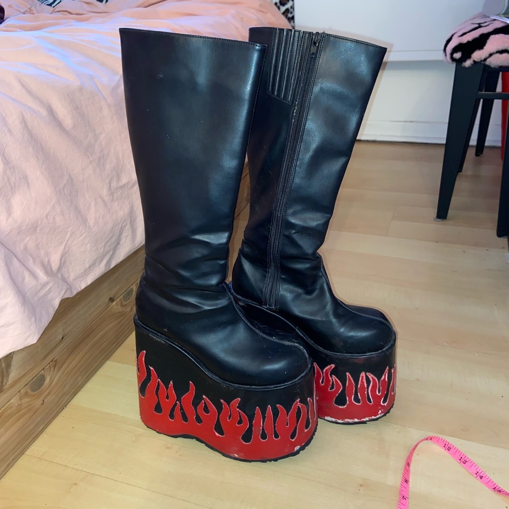 Demonia Platform Boots Fire